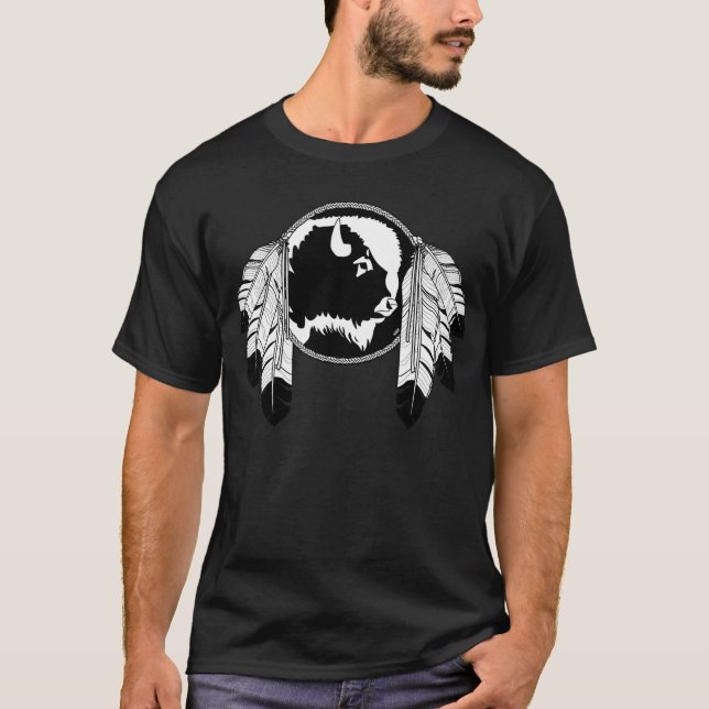 Mens First Nation T-shirt Metis Wildlife T-shirt (Front)