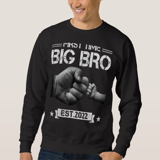 Mens First Time Big Bro 2022 For Promoted To Big B Sweatshirt (Front)