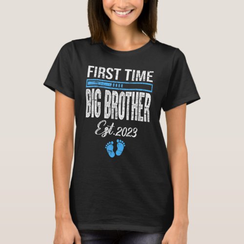 Mens First Time Big Brother Est 2023  Fathers Day  T_Shirt