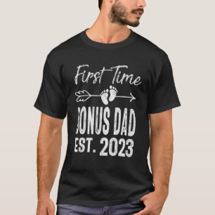 Mens First Time Bonus Dad 2023 Father's Day Soon T T-Shirt