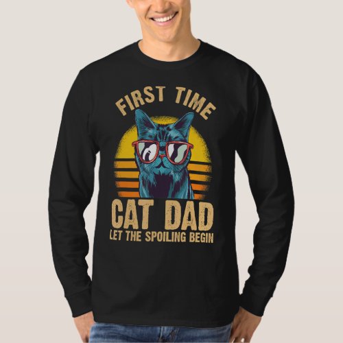 Mens First Time Cat Dad Let The Spoiling Begin Ani T_Shirt