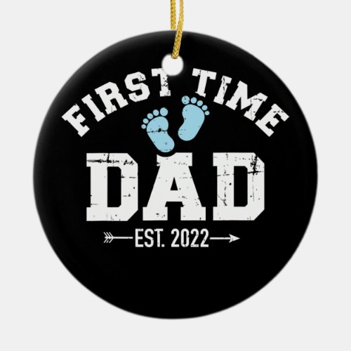 Mens First time dad 2022  Ceramic Ornament