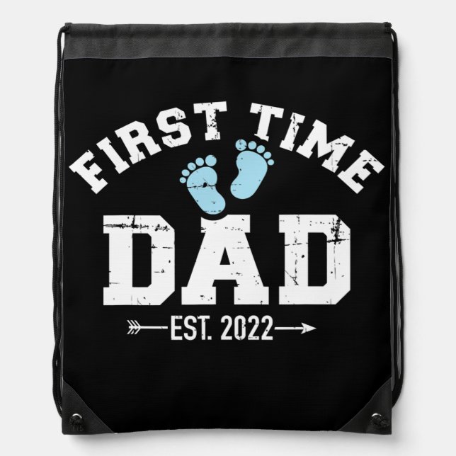 Mens First time dad 2022  Drawstring Bag (Front)