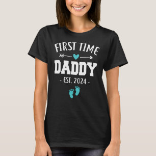 Mens First Time Daddy Est 2024 New Daddy Father's T-Shirt