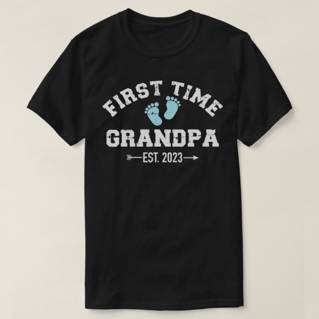 Mens First time grandpa 2023 for grandfather to be T-Shirt (Design Front)