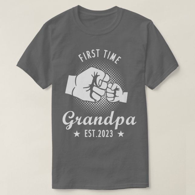 Mens First Time Grandpa Est 2023, Grandpa Pregnanc T-Shirt (Design Front)