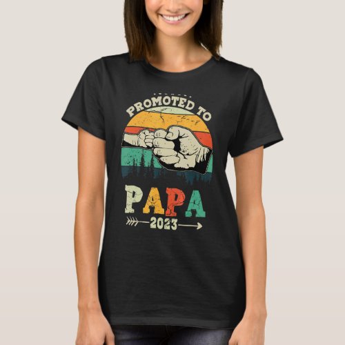 Mens First Time Papa Promoted To Papa 2023 T_Shirt