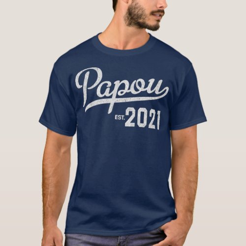 Mens First Time Papou 2021 Greek Grandpa Baby T_Shirt