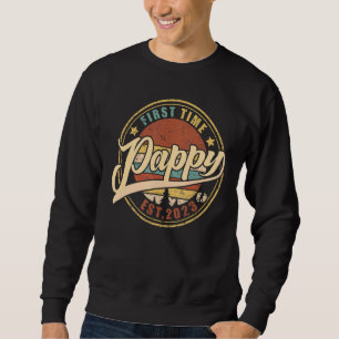 Mens First Time Pappy 2023  For Promoted To Dad Sweatshirt