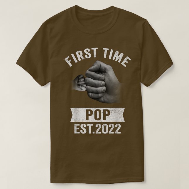 Mens First Time Pop Est 2022 , Funny Pregnancy Ann T-Shirt (Design Front)