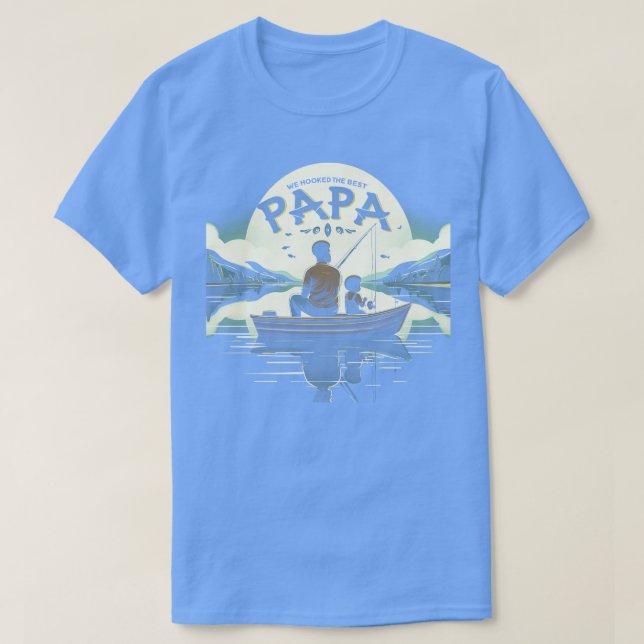 Mens Fisherman Dad Fishing Funny We Hooked The Bes T-Shirt (Design Front)