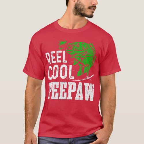 Mens Fishermen Reel Cool Peepaw  Daddy Fishing Fat T_Shirt