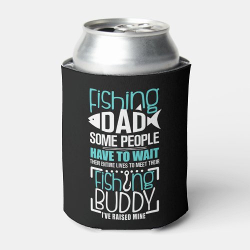 Mens Fishing Dad Funny Father Kid Matching T_Shirt Can Cooler