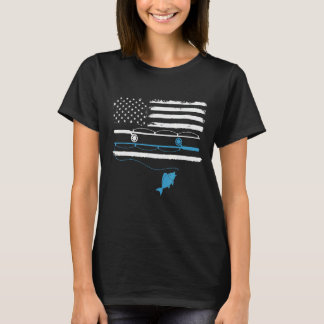 Mens Fishing Dad Grandpa Usa Flag Fisherman Fathe T-Shirt