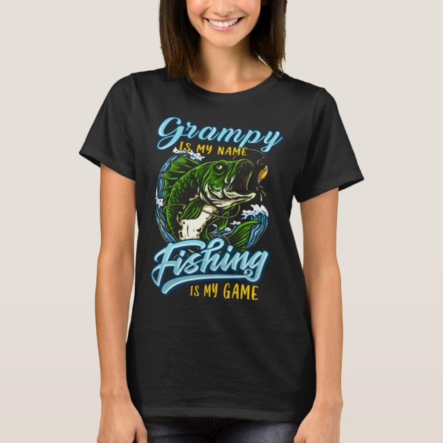 Mens Fishing Grampy Fathers Day for Dad fisherman T-Shirt (Front)