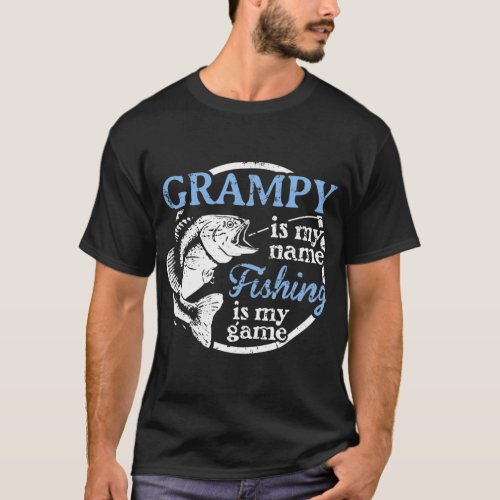 Mens Fishing Grampy Fathers Day Gift for Dad fishe T_Shirt