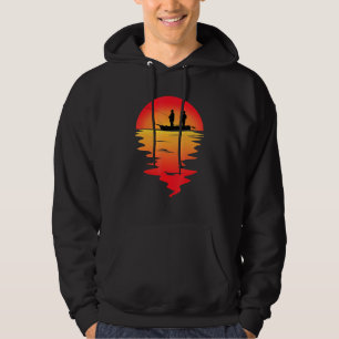 Mens Fishing In The Moonlight I Fischer Angel Papa Hoodie