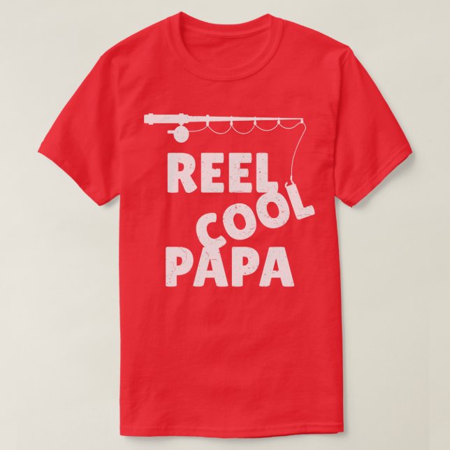 Mens Fishing Reel Cool Papa Fathers Day 1 T-Shirt (Design Front)