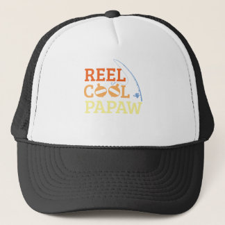Mens Fishing Reel Cool Papaw T-Shirt Father_s Day Trucker Hat