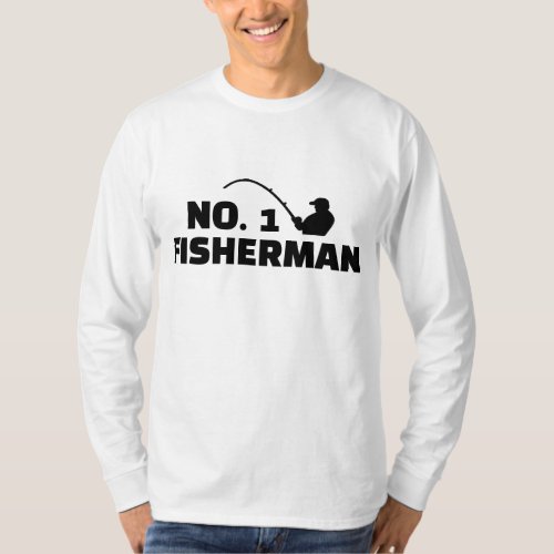 Mens Fishing T_Shirt Number 1 Dad Birthday Father