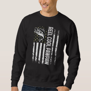Mens Fishing Us Flag Reel Cool Pawpaw For Daddy Hu Sweatshirt