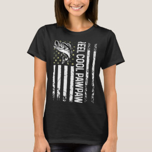 Mens Fishing Us Flag Reel Cool Pawpaw For Daddy Hu T-Shirt