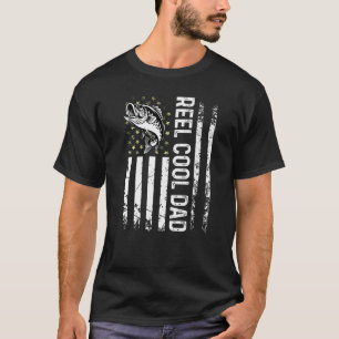 Mens Fishing Usa Flag Reel Cool Dad For Daddy Husb T-Shirt