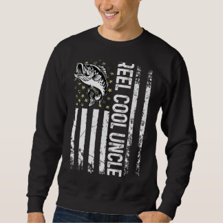 Mens Fishing Usa Flag Reel Cool Uncle For Daddy Hu Sweatshirt