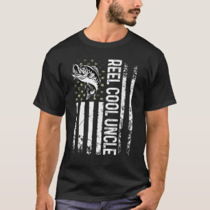 Mens Fishing Usa Flag Reel Cool Uncle For Daddy Hu T-Shirt