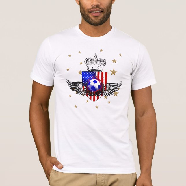 Mens fitted US soccer T-shirt for USA fans (Front)