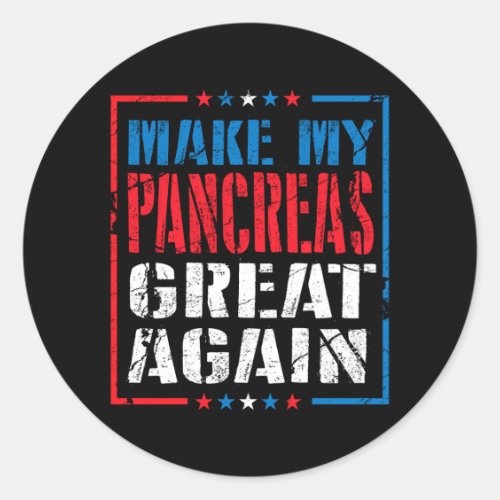Mens Fix Pancreas Funny Diabetes Awareness Gift Classic Round Sticker