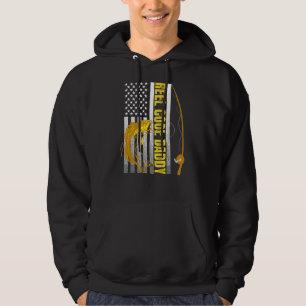 Mens Flag Vintage Reel Cool Daddy Fathers Day Hoodie