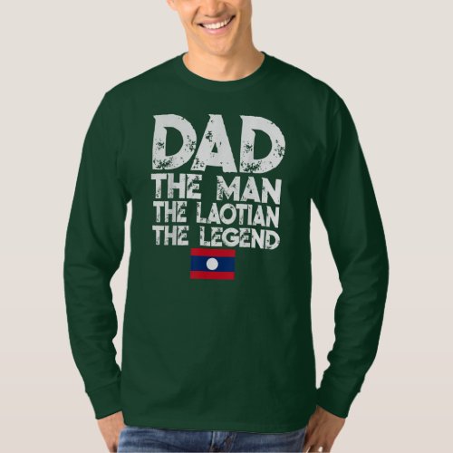 Mens Flagcastle Dad The Laotian The Legend T_Shirt