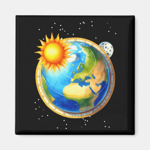 Mens Flat Earth Society Funny Conspiracy Space Glo Magnet