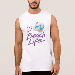 Men's Flip Flops graphic Beach Life Sleeveless T Sleeveless Shirt
