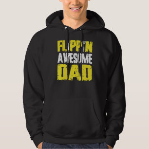 Mens Flippin' Awesome Dad Quote For A Barbecue Che Hoodie