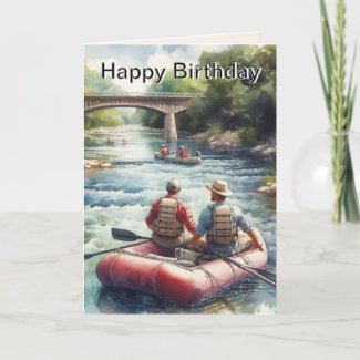 Mens Float on River Happy Birthday 
