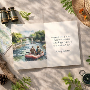 Mens Float on River Happy Birthday Card