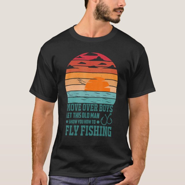Mens Fly Fishing Grandpa Fisher Fisherman Dad T-Shirt (Front)