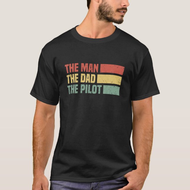 Mens Flying Airplane Captain - Aviator Flight Line T-Shirt (Front)