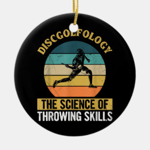 Mens Flying Disc Sport Design for a Disc Golf Ceramic Ornament