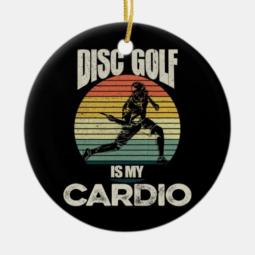 Mens Flying Disc Sport Design for a Disc Golf Ceramic Ornament