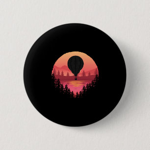 Mens flying hot air balloon_ cool performance  button