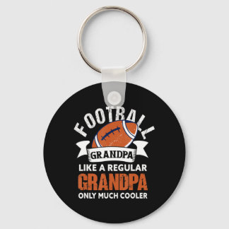Mens Football Grandpa  Fun Grandfather American Fo Keychain
