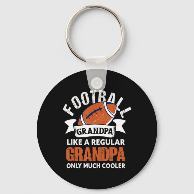 Mens Football Grandpa  Fun Grandfather American Fo Keychain (Front)