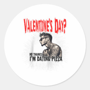 Mens For Anti Valentine’s Day Tattooed Single Man Classic Round Sticker