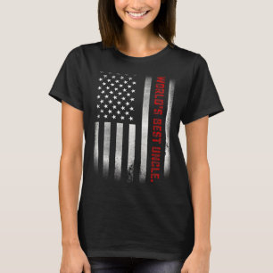 Mens For Uncle World's Best Uncle Ever Us Flag 1 T-Shirt