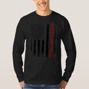 Mens For Uncle World's Best Uncle Ever Us Flag T-Shirt