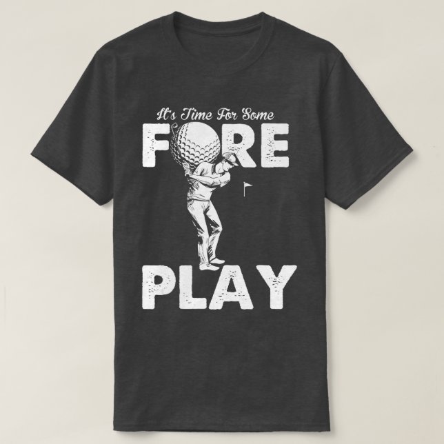 Mens Foreplay Innuendo Funny Golf Adult Humor  T-Shirt (Design Front)