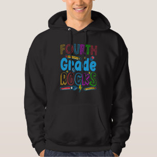 Mens Fourth Grade Rocks Team 4th Grade Teacher Hoodie